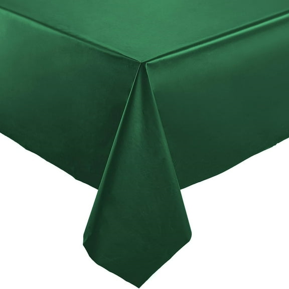 Green Rectangular Plastic Tablecloth (54" x 108") - 1 Pc. - Disposable & Elegant, Perfect for Weddings, Parties & Events
