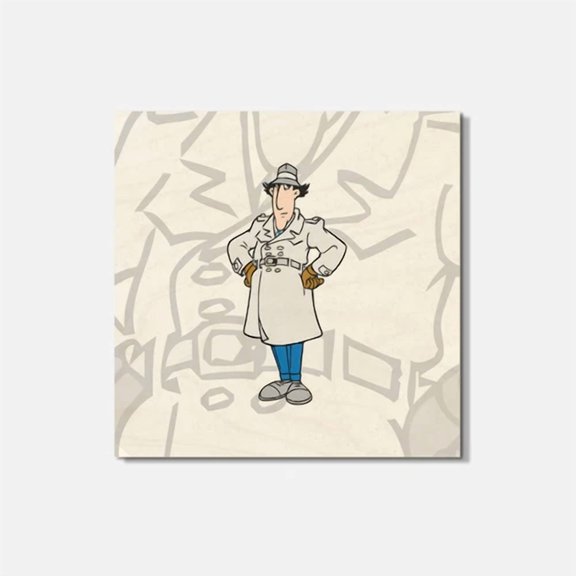 Inspector Gadget Cartoon 4'' X 4'' Square Wooden Coaster