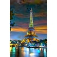 thumbnail image 2 of Gavidia, Pedro 23x32 Black Ornate Wood Framed with Double Matting Museum Art Print Titled - Paris France Eiffel Tower at sunset, 2 of 4