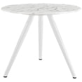 thumbnail image 3 of Modern Contemporary Urban Design Mid Century Kitchen Room Round Dining Table, White, Metal Wood, 3 of 4