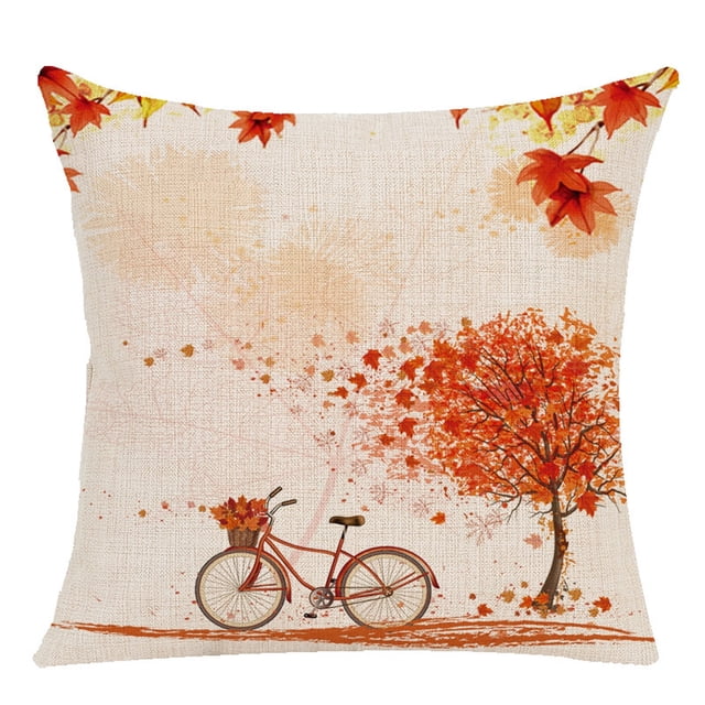 La nueva funda de almohada Funda de cojín Bicicleta Hojas de arce rojas Funda de almohada Wmkox8yii HFSH3580