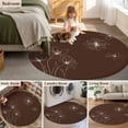 thumbnail image 5 of Round Rugs 3Ft, Brown Floral Round Area Rug Washable Indoor Throw Carpet, Spring Flower Small Non Slip Circle Rug for Bedroom Living Room Home Decor Aesthetic, 5 of 8