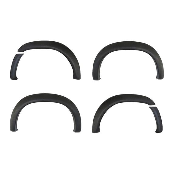 Black Textured Extension Wheel Protector Flare Full Set Front 1.5" Rear 1.5" Tire Coverage