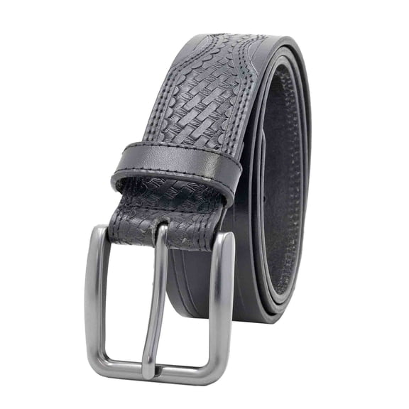 Men's Wrangler 38mm Western Emobssed Basket Weave Leather Belt