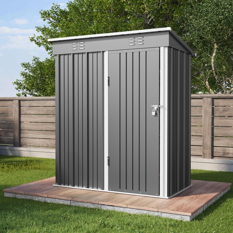 Asofer 5' x 3' Tool Garden Shed, Outdoor Backyard Storage with