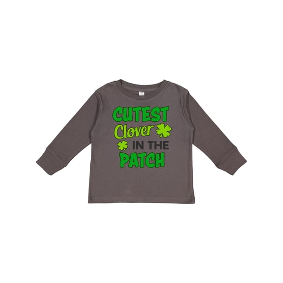 Inktastic Cutest Clover in the Patch with Four Leaf Clovers Boys or Girls Long Sleeve Toddler T-Shirt