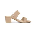 thumbnail image 3 of BLISSFUL STEP Women's Shoes Dual Straps Mid Block Heel Slide Sandals Nude 5.5, 3 of 7