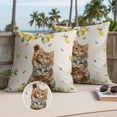 thumbnail image 2 of Summer Outdoor Pillow Covers Pack of 2 Three Cute Cats with Lemons Fruit Leaves Linen Texture Waterproof Throw Pillow Covers Decorative Cushion Cases for Patio Garden Tent Balcony Couch 16x16 inch, 2 of 9