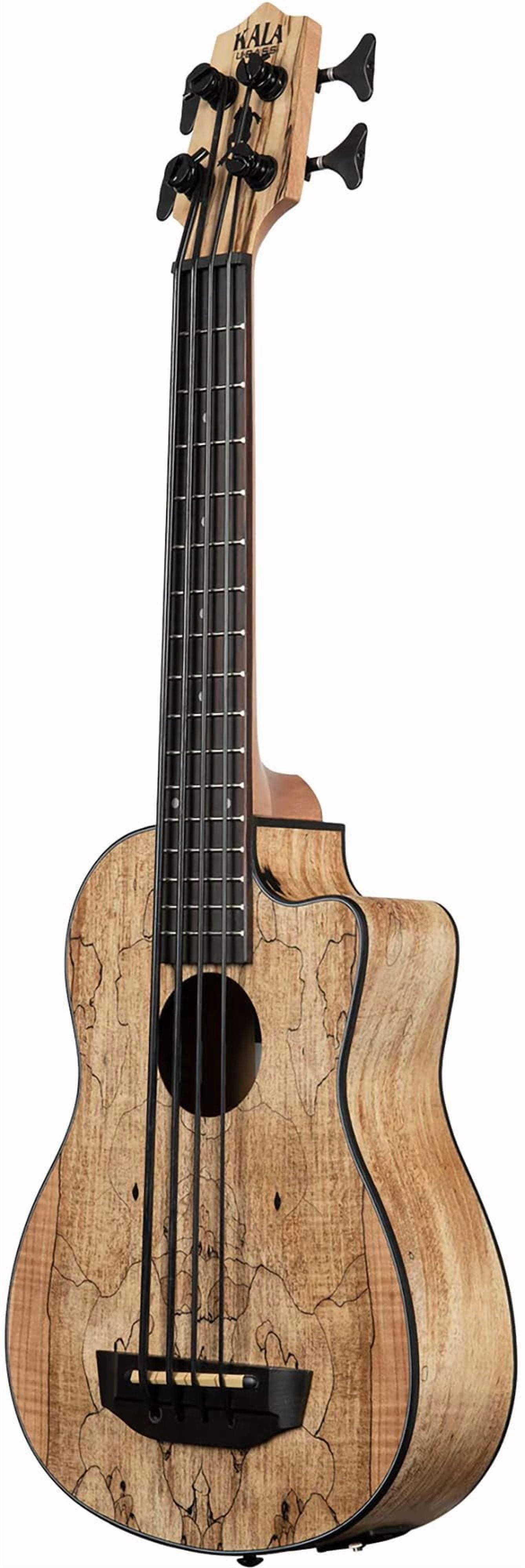 Kala UBASS-SP-MAPL-FS Spalted Maple Acoustic-Electric U-Bass Bundle with Case, Tuner, Austin Bazaar Instructional DVD, and Polishing Cloth