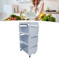 thumbnail image 1 of Stainless Steel Movable Utility Storage Organizer, Floor Standing Utility Carts with Caster Wheels for Kitchen Snack Spice Fruit, 1 of 7