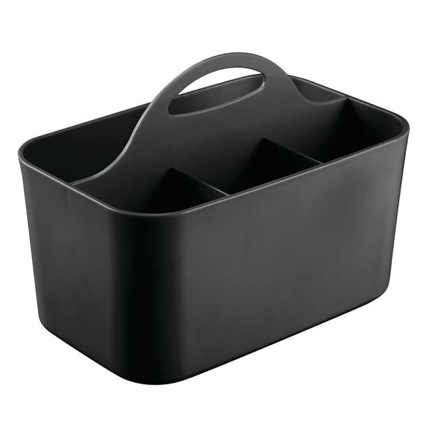 mDesign Plastic Storage Caddy Tote for Desktop Office Supplies, Small