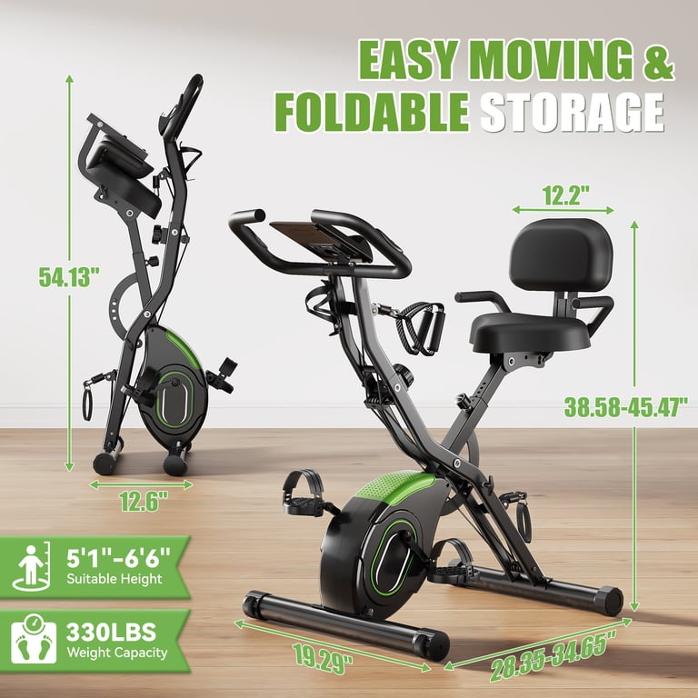 Folding Bike High Weight Capacity Stationary Bike Marcy Foldable Exercise  Bike With High Back Seat