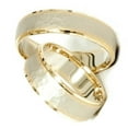 thumbnail image 3 of Pompeii3 14K Gold Matching Two Tone Hammered Wedding Ring Set, 3 of 3