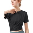 thumbnail image 4 of KingShop Women Running T Shirt Sport Breathable Yoga Short Sleeve Loose Jogging Training Sportswear Top Gym Fitness Tee, 4 of 7