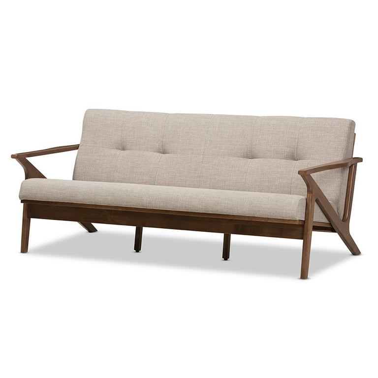 Baxton Studio Bianca Mid-Century Modern Walnut Wood Light Grey Fabric Tufted 3-Seater Sofa Baxton Studio Bianca Mid-Century Modern Walnut Wood Light Grey Fabric Tufted 3-Seater Sofa