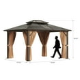 thumbnail image 4 of Sunmthink 10x12 ft. Hardtop Gazebo with Double Roof, Aluminum Frame with Mesh Screen, UV Protection, 4 of 11