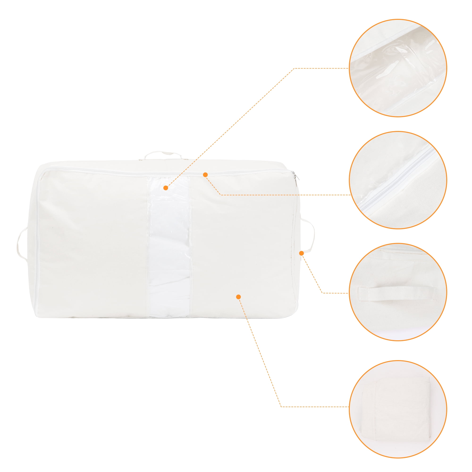 Unique Bargains 1 Pack Clothes Storage Bags Moving Bags White 20*19*8in