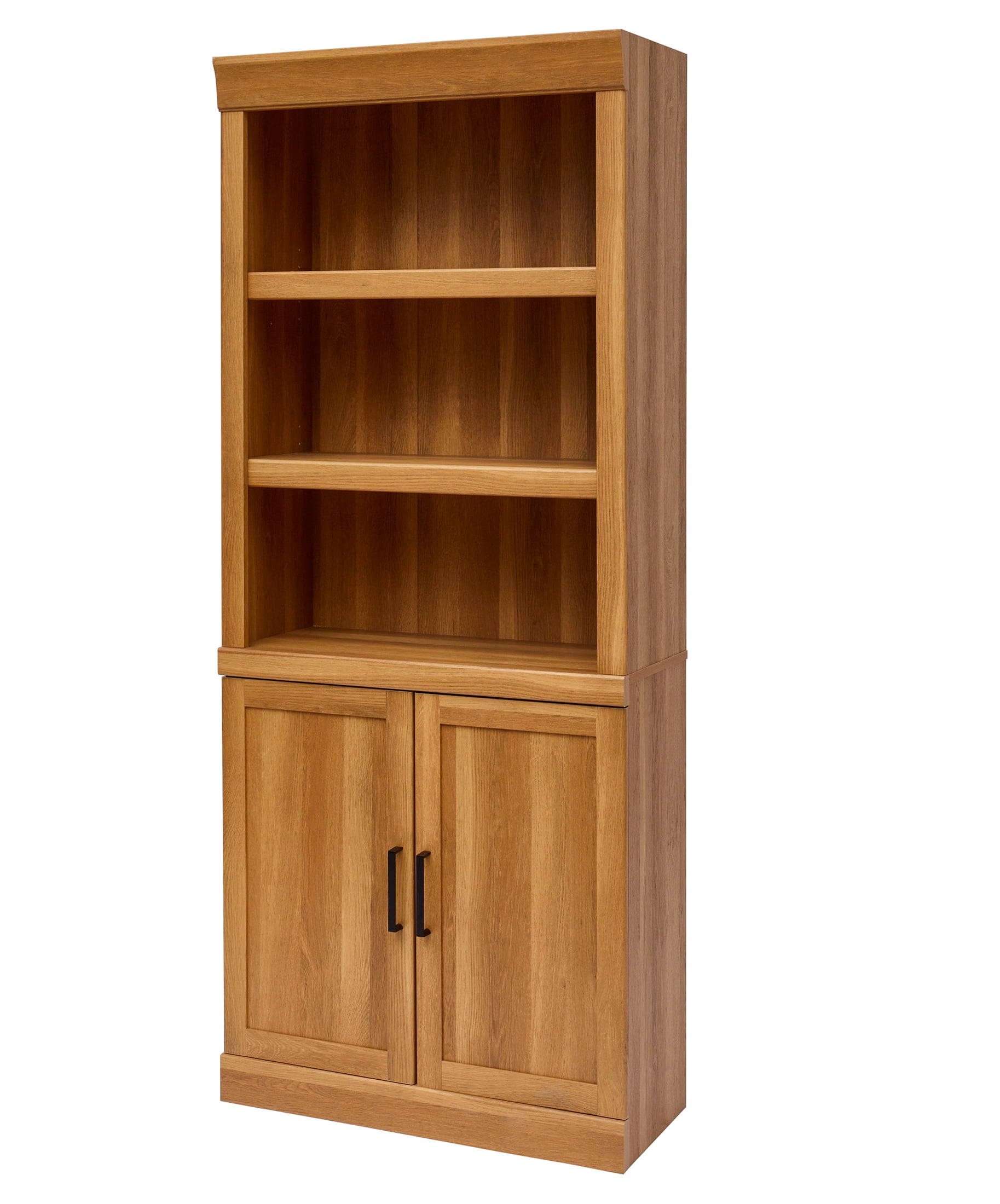 Better Homes & Gardens Glendale 5-Shelf Bookcase With Doors, Light Honey Finish