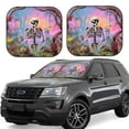 thumbnail image 2 of Picia Sky Sunflower Skull 2 Piece Car Windshield Sun Shade Foldable | Foldable Sun Shield for Front Window Blocks UV Rays and Keeps Your Vehicle Cool-Small, 2 of 7