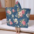thumbnail image 5 of Pioneer Flower Floral Print Pattern Hooded Bath Towel，50"x30" for Ages 3 To 12 Kids, Quick Dry Lightweight Soft Microfiber Hood Beach Towel Cover Up for Kids, 5 of 7