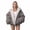 Gray, variant on Iyufng Oversized Faux Fur Lined Hooded Jackets for Women Reversible Long Sleeve Zip Up Cropped Winter Coat with Pockets