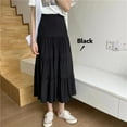 thumbnail image 5 of Spring Summer Women Skirts Vintage High Waist Elastic Patchwork White Black Chic Long Cake A-line Skirt, 5 of 8