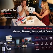 XGODY N6 Pro 1080P Netflix Licensed 700 ANSI Smart Projector with Wifi and Bluetooth,Aspect Ratio16:9 for Home Theater/Outdoor,1.3KG Light Gold,1Count
