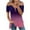 #1-Purple, variant on Patlollav Summer Tops Woman Causal Zipper Neck Print Blouse Lace Short Sleeve T-Shirts