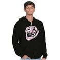 thumbnail image 5 of Troll Face You Mad Meme Big Smiley Zip Up Hoodie Men's Women's Brisco Brands S, 5 of 6