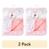 (2 pack) Parent's Choice Baby Girl Premium Ultra Soft Plush Floral Blanket, 30" x 40"