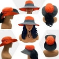 thumbnail image 4 of Empire Cove Womens Sun Hat Wide Ponytail Bucket Cap Sports UV Protection Orange, 4 of 5