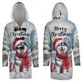 thumbnail image 3 of Merry Christmas Siberian Husky Enjoys Woofmas Winter Xmas Holiday All Over Print 3D Hooded Duffle Toggle Coat Husky Dog Lover Gifts - 02022, 3 of 6