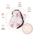 thumbnail image 3 of Beavtaens 3-in-1 Baby Car Seat Cover, Winter Infant Carseat Canopy, Soft & Breathable, Pink, 3 of 7