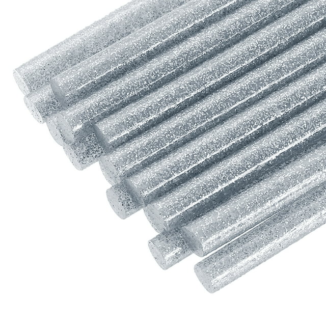 16 Pack Mini Bâtons de Colle Chaude, 0.28 Pouces Dia x 3.94 Pouces Long EVA, Argent Flash