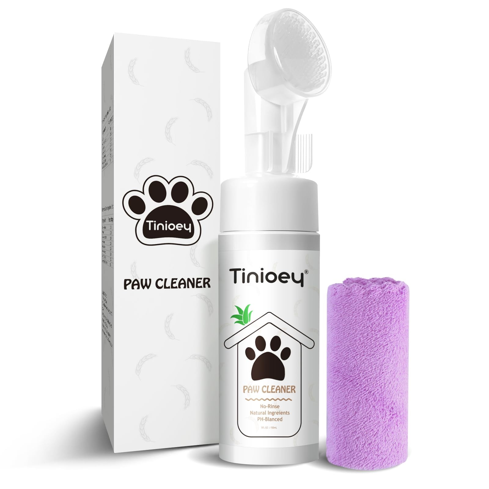 Foaming Paw Cleanser for Dogs and Cats Clean Paws with No Rinse 5 oz Dandelion Paw Cleanser Paw Brush for Dogs Dog Paw Scrubber Cat Paw