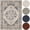 Linen/Gray, variant on Kokia 8'x10' Vintage Oriental Area Rug for living Room, Violet Purple Low Pile Stain Resistant Non-Slip Washable Rug for Bedroom with Distressed Medallion Pattern