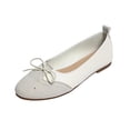 thumbnail image 3 of YHAJDS Ballet Flats for Women Solid Color Bow Vintage Slip On Round Toe Soft Sole Loafer Office Flat Shoes, 3 of 10