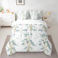 thumbnail image 3 of Manfei Plant Botanical 7-Piece Twin Bedding Sets, Grey Green Leaf Bedding Comforter Set, Teens Kids Adult Men Women Reversible Sheet Sets, Luxury Bedroom Decor, 3 of 8