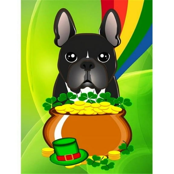 Caroline's Treasures BB1971GF French Bulldog St. Patrick's Day Flag Garden Size , Small, multicolor
