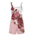 thumbnail image 5 of Mitankcoo Shorts Romper for Women Summer - Vintage Floral Adjustable Straps Shorts Rompers Workout Romper, 5 of 5