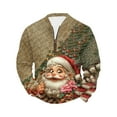 thumbnail image 3 of BiZtdJrK 3D Graphic Print Christmas Quarter Zip Pullover for Men Casual Long Sleeve Holiday Sweatshirts Tops, Multicolor, XL, 3 of 6