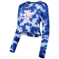 thumbnail image 2 of Women's New Era Royal Philadelphia 76ers Tie Dye Cropped Long Sleeve T-Shirt, 2 of 3