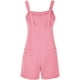 thumbnail image 1 of Gibobby Monos de Moda Mono corto con cuello redondo y bolsillo para mujer(Rosa， XXXL), 1 of 5