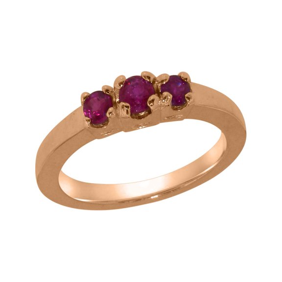 LBG British Made 10k Rose Gold Natural Ruby Womens Anniversary Ring - 33 size options - Size 10