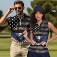 thumbnail image 2 of Jeiento 250th Anniversary Sleeveless Golf Shirt for Women Short-Sleeve Slim Fit Shirts for Men Eagle American Flag Breathable Summer Couple Matching Activewear Set, Men's XL, 2 of 6