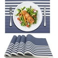 thumbnail image 1 of Napperons, Ensemble de 4 Napperons Tissés Antidérapants pour Table à Manger, 4 Pcs (Bleu & Blanc), 1 of 5