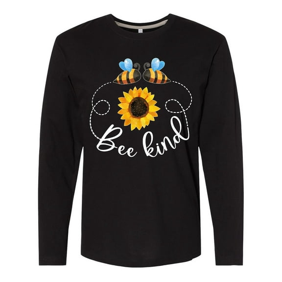 Inktastic Bee Kind Bees and Sunflower Long Sleeve T-Shirt
