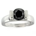 thumbnail image 2 of Sterling Silver with Genuine Black Diamond Solitaire Ring, 2 of 2