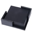 thumbnail image 1 of Toystoory Posavasos de piel sintética con aislamiento térmico, posavasos antideslizante para café y té, cuadrado fiesta negra, 1 of 6