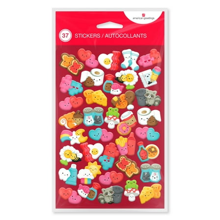 American Greetings Valentine's Day Puffy Stickers, Couples, Pairs  (37-Stickers)